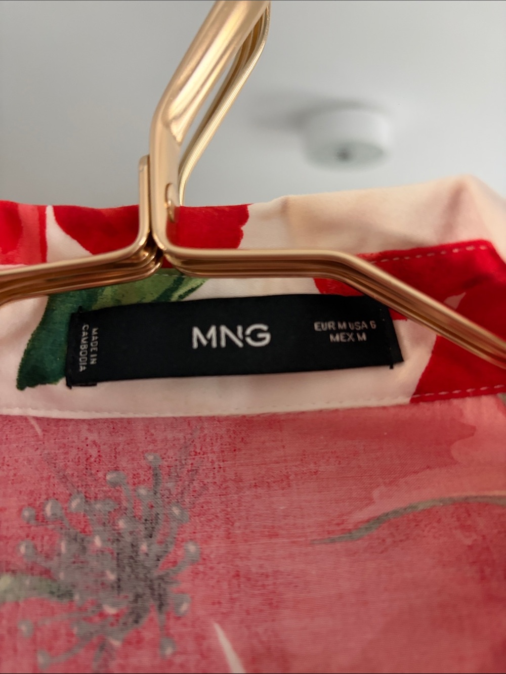 MANGO Floral Tie-Front Blouse - Red & Green - Picture 4 of 4